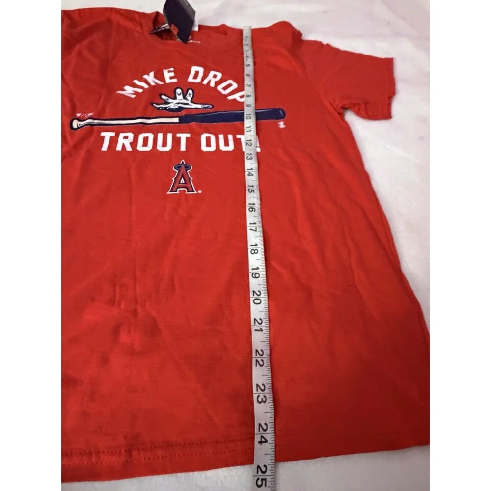 Mike Trout Los Angeles Angels Youth Large T-Shirt Red MLB Fanatics NWT